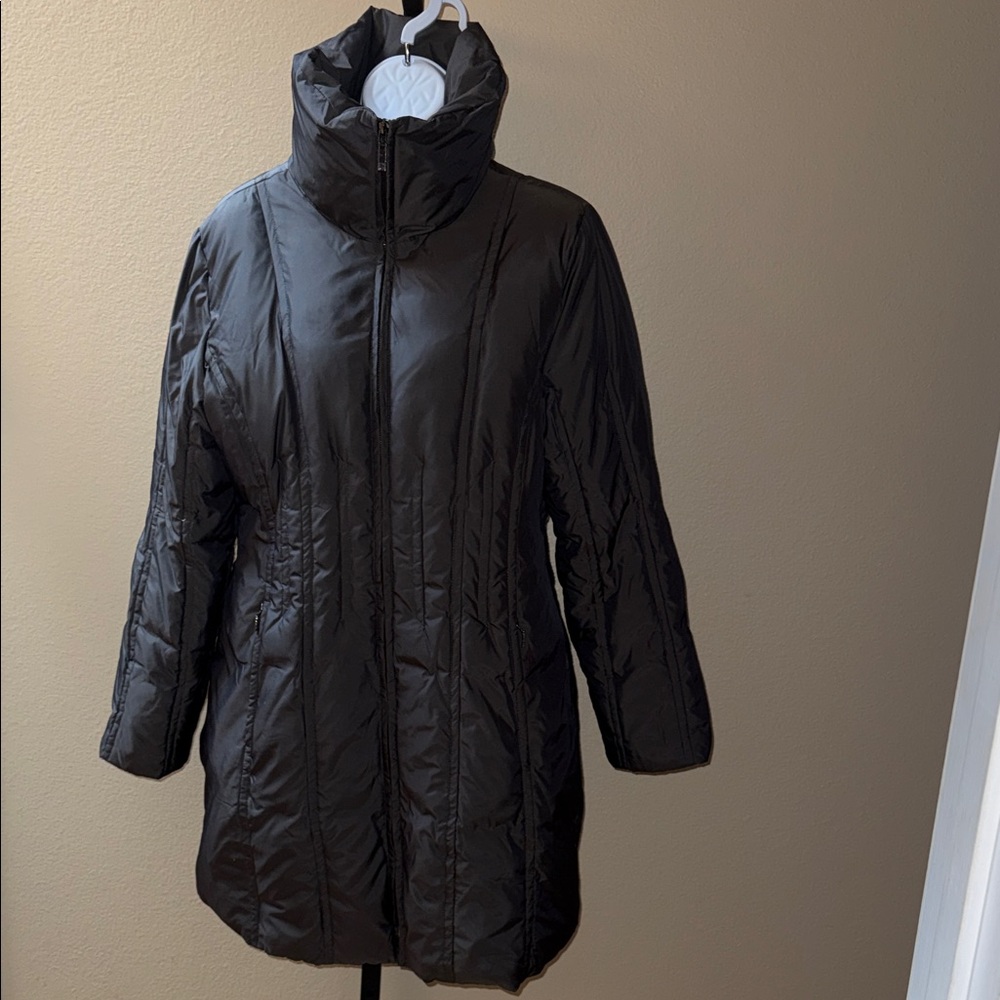 Anne Klein Down Filled Blend Puffer Winter Coat Gray Brown Women’s Size L